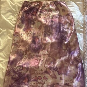 Tie-Dye Satin Skirt